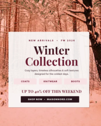 White Winter Fashion Collection Instagram Portrait Template