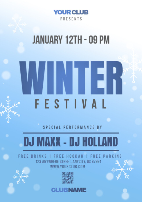 Winter Festival Event Party Poster Flyer Template | PosterMyWall