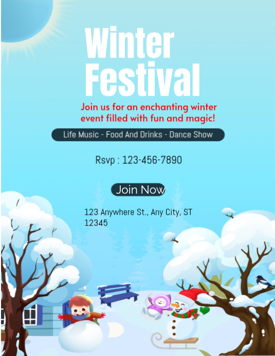Winter Festival Flyer (us Letter) Template | PosterMyWall