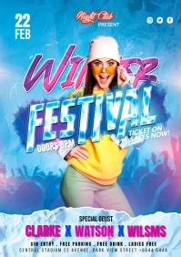 Winter festival flyer A3 template