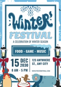 Winter Festival Flyer A4 template