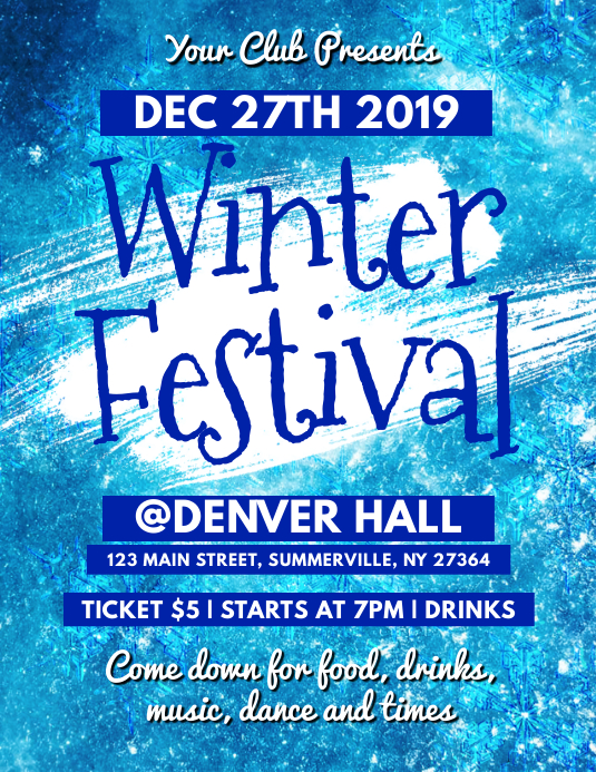 winter festival flyer template postermywall winter flyer