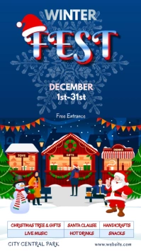 Winter festival free template Pantalla Digital (9:16)