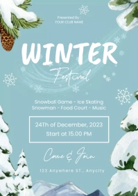 Winter Festival Party A4 template