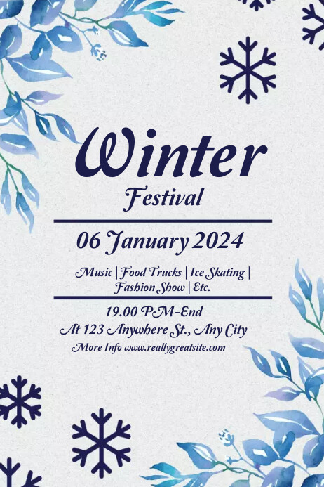 Winter Festival Poster Template | PosterMyWall
