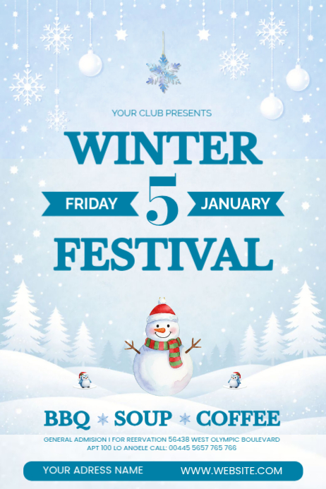Winter festival poster Template | PosterMyWall