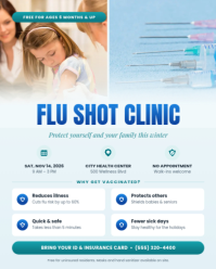 สีขาว Flu Shot Clinic Instagram Portrait Template