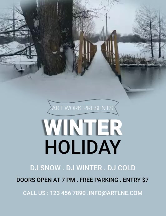 WINTER FLYER Folheto (US Letter) template