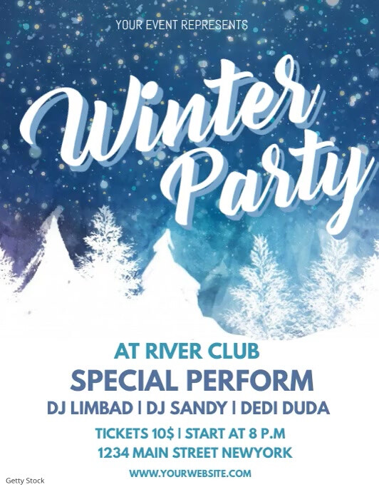 Winter Rent Promo Flyer Winter Flyer Template | PosterMyWall
