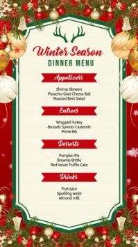 Winter Food Menu Digital Display template