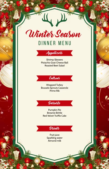 Winter Food Menu Template | PosterMyWall