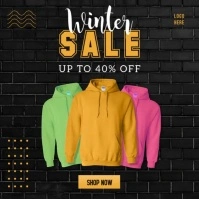 Winter Hoodie Sale Banner Instagram Post template