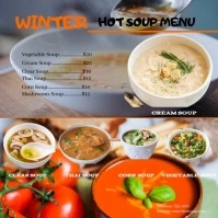 Winter hot soup menu โพสต์บน Instagram template