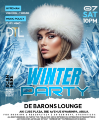 Winter Ice Party Instagram Portrait template