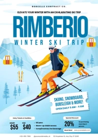 winter ice ski trip template A4