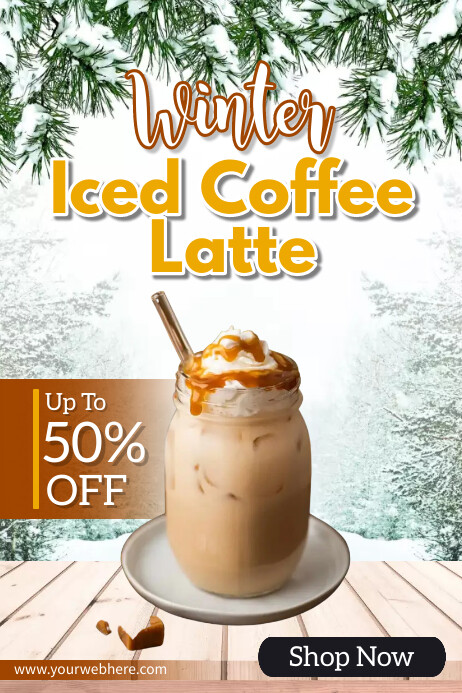 Winter Iced Latte Plakat template