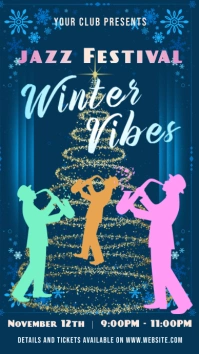 Winter jazz festival template Affichage numérique (9:16)
