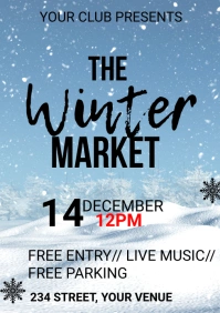 Winter Market Flyer Template A5
