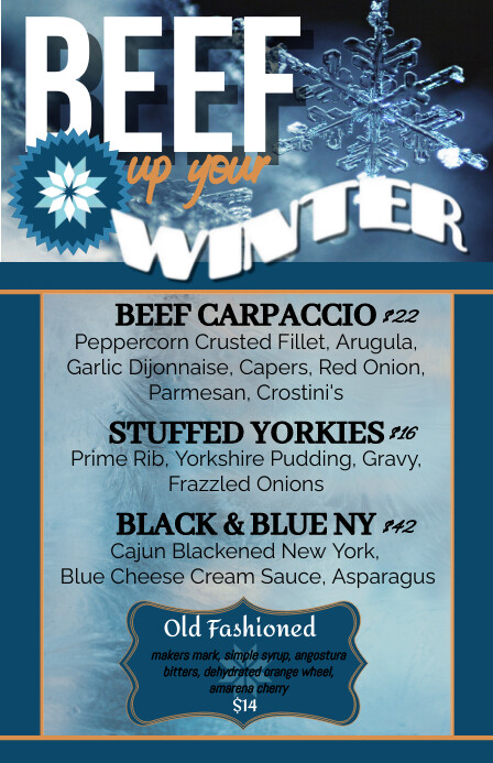 Winter Menu Display Winter Menu Template | PosterMyWall
