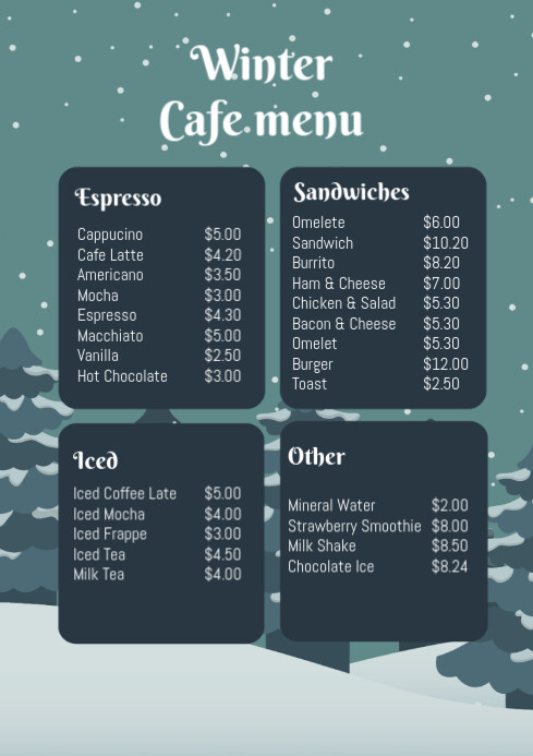 Copy of Winter menu | PosterMyWall