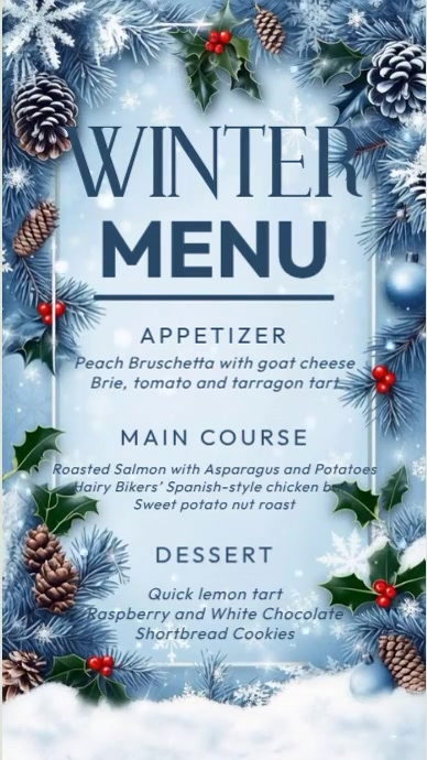 Winter Menu Pattern Winter Menu Template | PosterMyWall