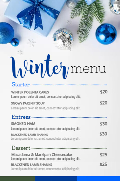 Winter Menu Design Template | PosterMyWall