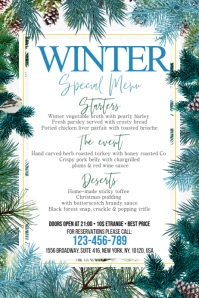 Winter Menu Poster template
