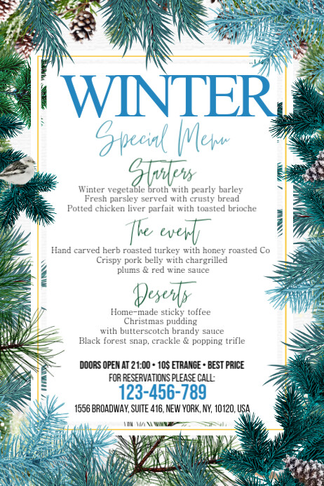 Copy of Winter Menu Poster | PosterMyWall