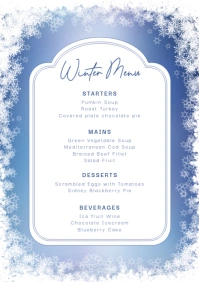 Winter Menu Template A4