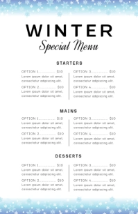 Winter Menu Template Tabloid