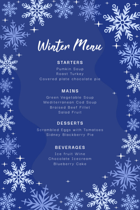 Winter Menu Template Poster