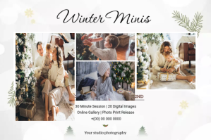 Winter Mini Session Template Label