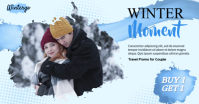 Winter Moments Couple Banner Gedeelde afbeelding op Facebook template