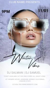 Winter Night Bash Affichage numérique (9:16) template