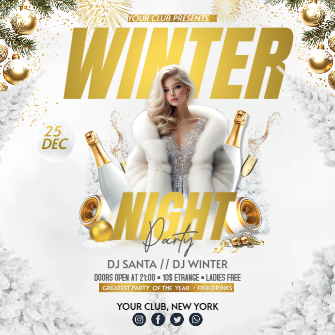 Winter Night Instagram-opslag template