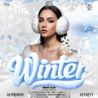WINTER NIGHT EVENT party template Kvadrat (1:1)