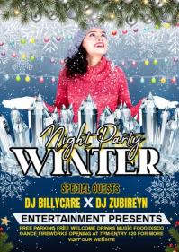 winter night party A6 template