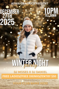 Winter night party flyer Pinterest Graphic template