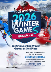 Winter Olympic Games Flyer A4 template