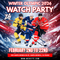 Winter Olympic Watch Party Instagram Post template