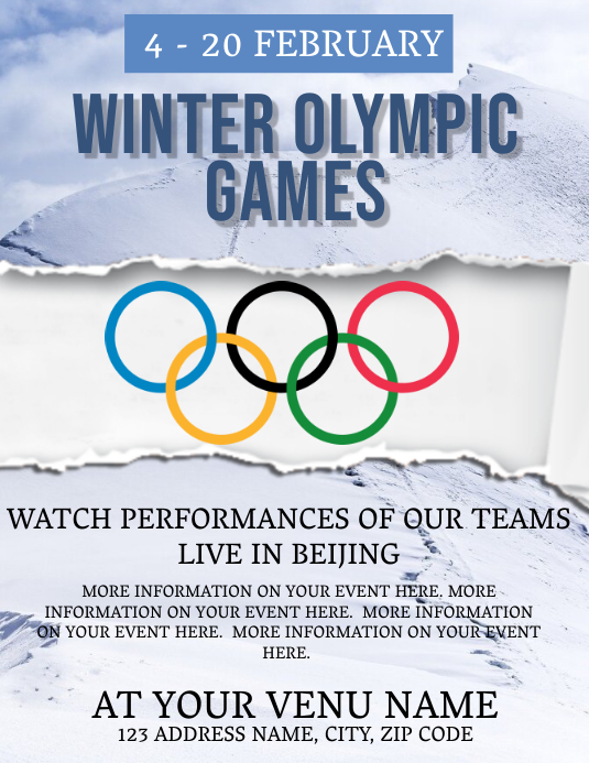 Winter Olympics Event Flyer Template PosterMyWall