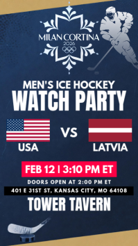 Winter Olympics Men's Ice Hockey Watch Party Instagram Post Template
