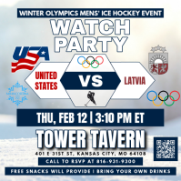 Winter Olympics Men's Ice Hockey Watch Party Instagram Post Template