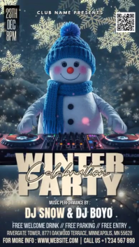 Winter Party Ads Digital Display (9:16) template