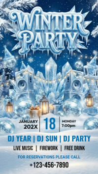 Winter Party Instagram Story template