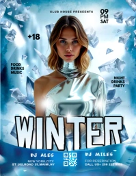 WINTER PARTY Volante (Carta US) template
