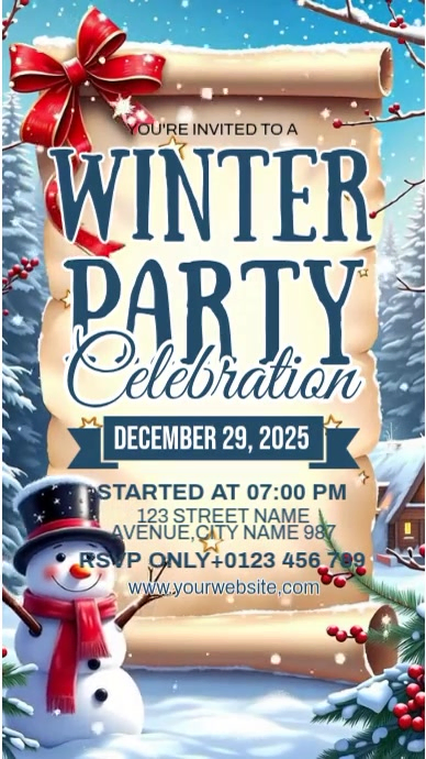 Winter Party Instagram-verhaal template