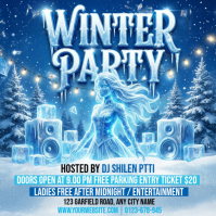 winter party Instagram-bericht template