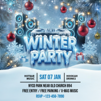 Winter Party Instagram Post template