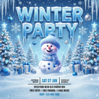 Winter Party Instagram na Post template